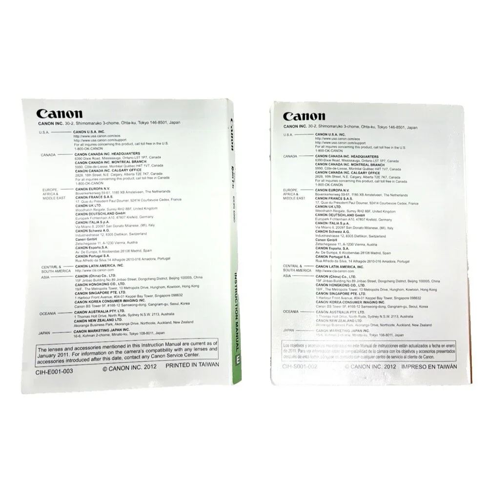 Canon EOS Rebel T3i 18.0MP Empty Box and Replacement Manuals